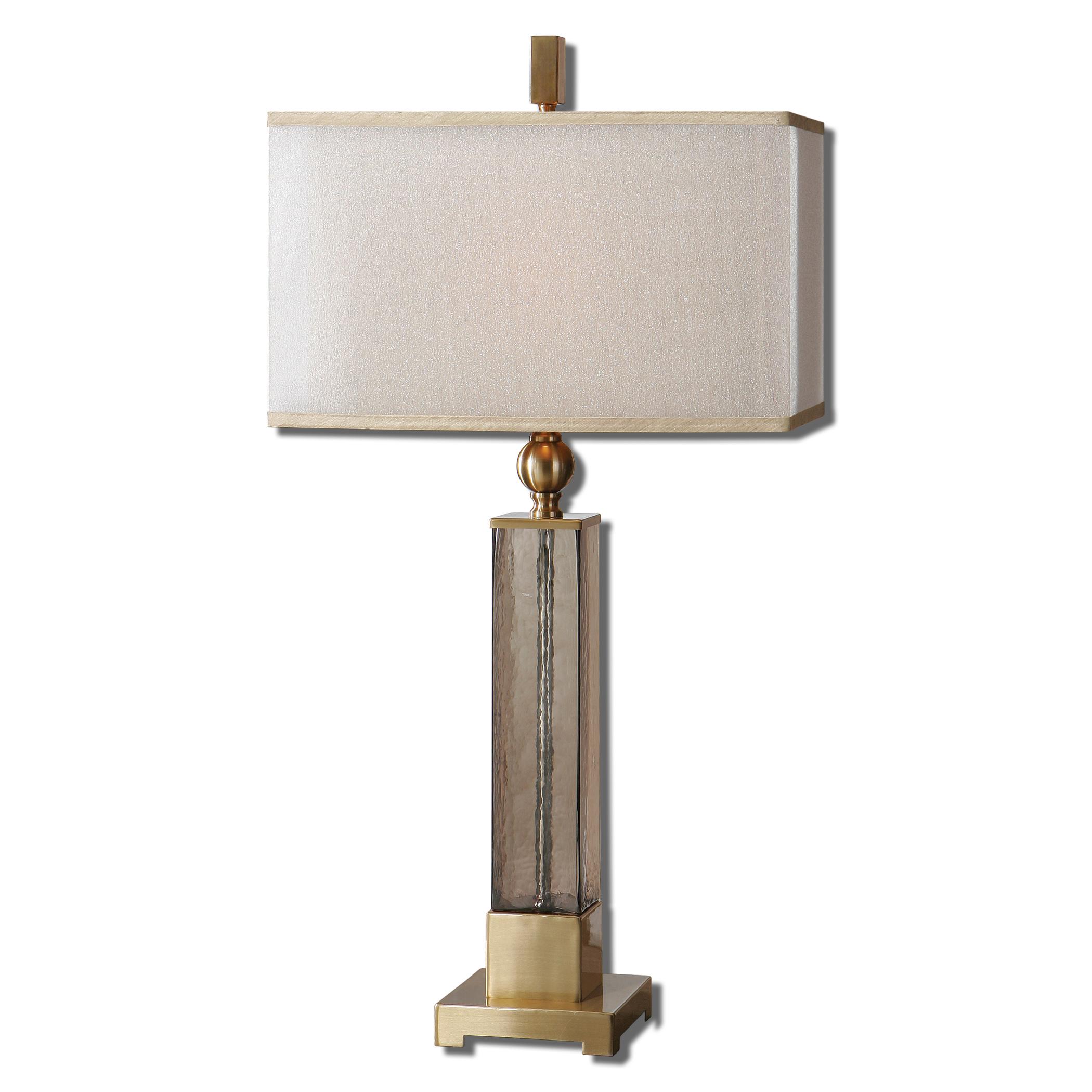 Uttermost Table Lamps 26583 1 Caecilia Amber Glass Table Lamp Walker s Furniture Lamp Table Lamp